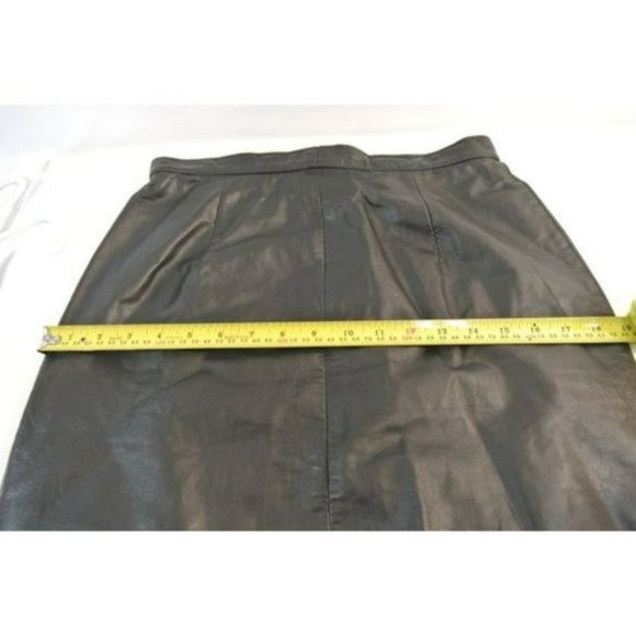 Cosa Nova Black  Leather Pencil Skirt Vintage - Picture 4 of 8